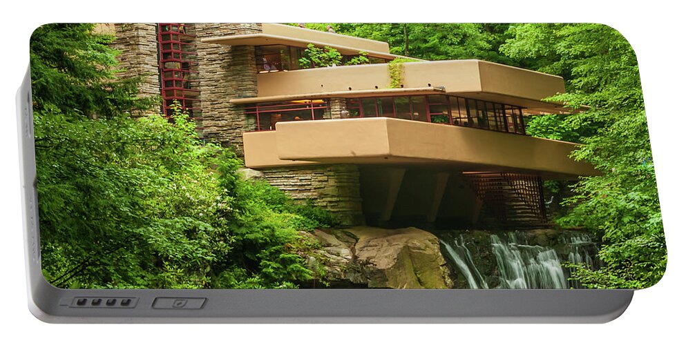 Building Portable Battery Charger featuring the photograph The Falling Waters - by Franks Lloyd Wright by Louis Dallara