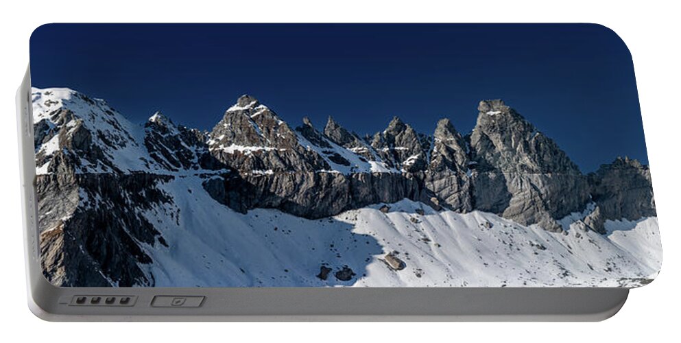 Landscape Portable Battery Charger featuring the photograph The Famous Sardona Alpine Panorama by Stan Weyler