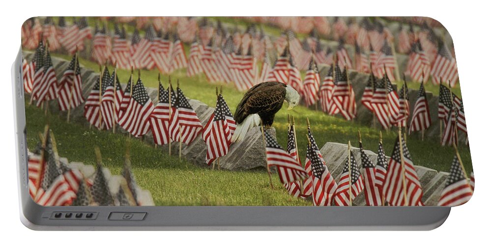 Eagle Portable Battery Charger featuring the photograph The Final Salute by Carrie Ann Grippo-Pike