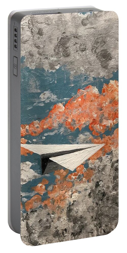 Skyscape Portable Battery Charger featuring the painting The Flight of the Whimsy by Bethany Beeler