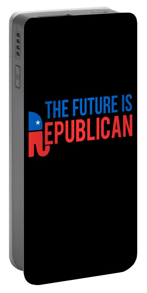 Funny Portable Battery Charger featuring the digital art The Future is Republican by Flippin Sweet Gear