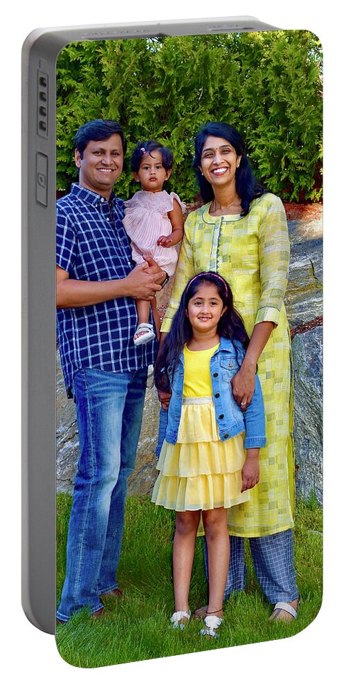 Family Portable Battery Charger featuring the photograph The G. Kumar Family by Monika Salvan