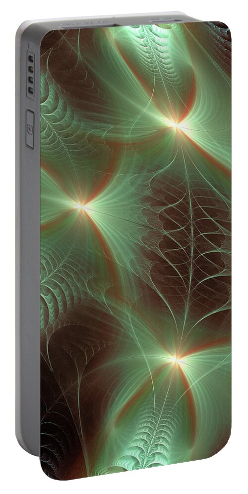 1. Fractal Portable Battery Charger featuring the digital art The Garden #4 by Mary Ann Benoit