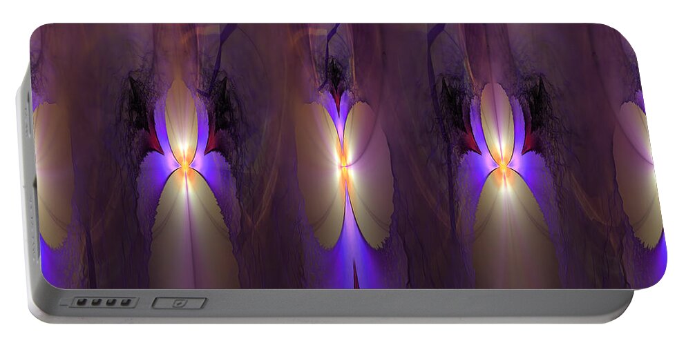 1. Fractal Portable Battery Charger featuring the digital art The Garden #7 by Mary Ann Benoit