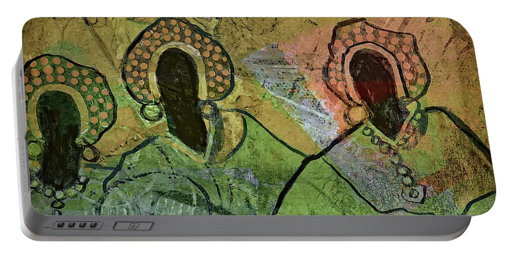Semi-abstract Portable Battery Charger featuring the digital art The Gathering by Sandra Selle Rodriguez