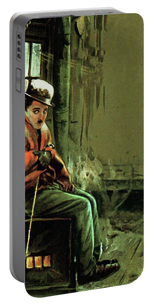 Gold Portable Battery Charger featuring the painting ''The Gold Rush'', 1925, painting by Armando Seguso by Stars on Art