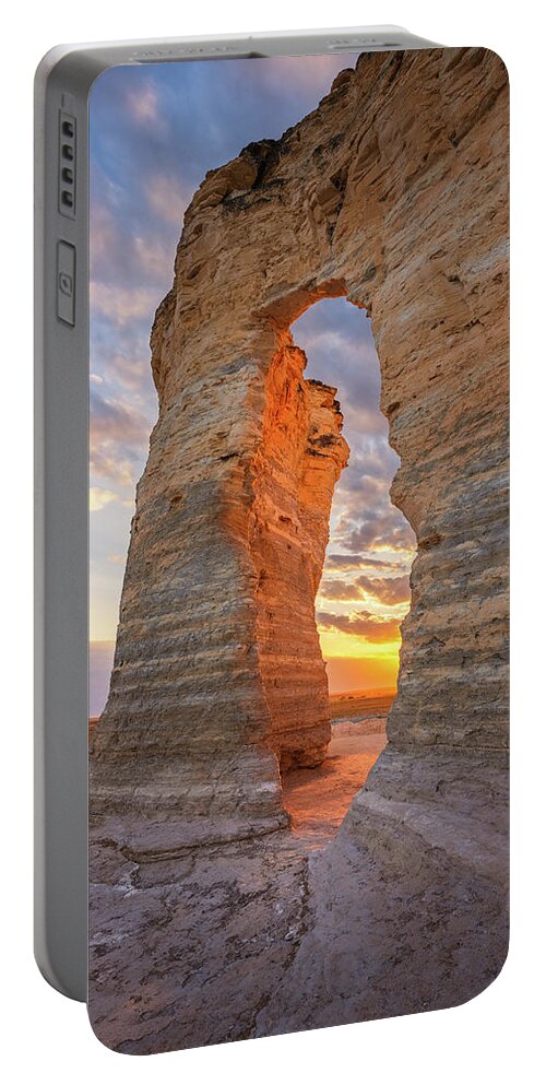 Kansas Portable Battery Charger featuring the photograph The Golden Arch by Darren White