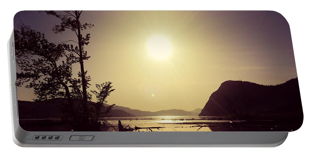 Sunset Portable Battery Charger featuring the photograph The Golden Hour by Linda McRae