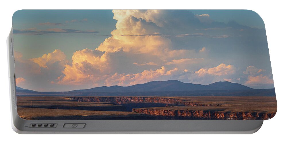 Taos Portable Battery Charger featuring the photograph The Gorge with Cumulonimbus Clouds by Elijah Rael