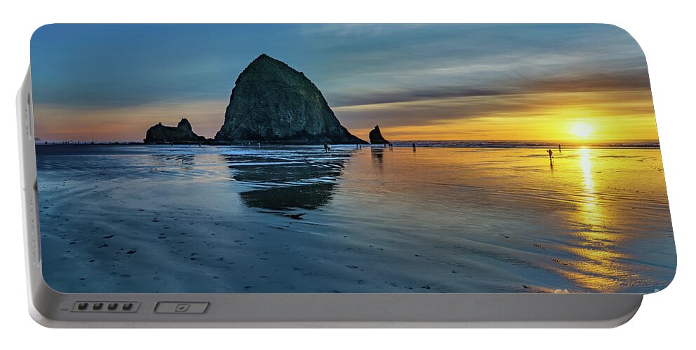 Sunset Portable Battery Charger featuring the photograph The Haystack at Sunset by Tom Watkins PVminer pixs