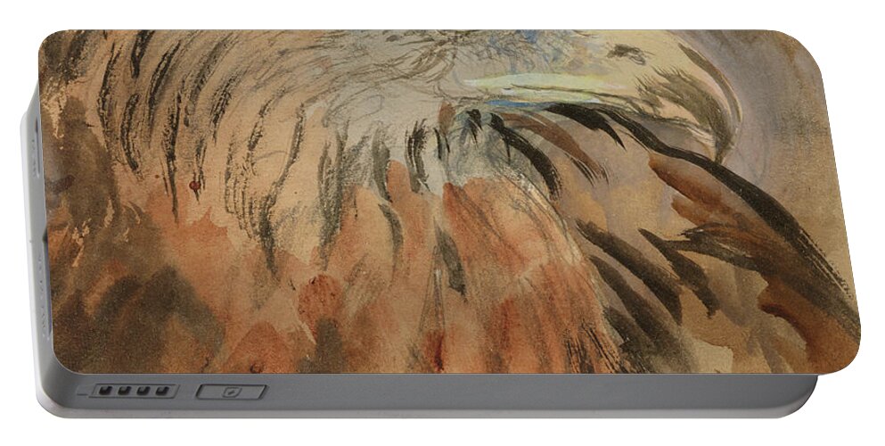The Head Of A Kite Portable Battery Charger featuring the painting The Head of a Kite by John Ruskin