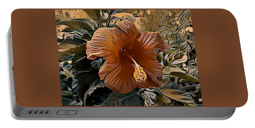 Hibiscus Portable Battery Charger featuring the photograph The hibiscus by Steven Wills