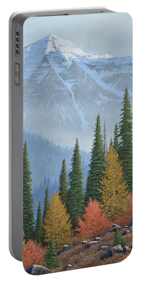 Canadian Portable Battery Charger featuring the painting The High Light of Fall by Jake Vandenbrink