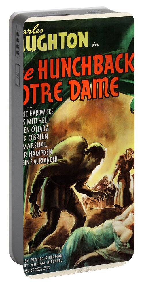 Hunchback Portable Battery Charger featuring the mixed media ''The Hunchback of Notre Dame'' movie poster, 1939 by Movie World Posters