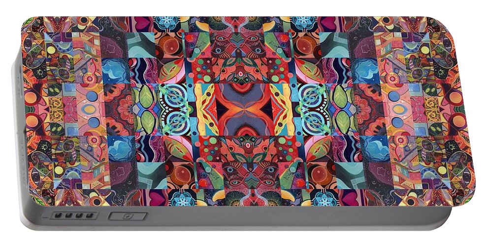 The Joy Of Design 64 Quadrupled 4 By Helena Tiainen Portable Battery Charger featuring the digital art The Joy of Design 64 Quadrupled 4 by Helena Tiainen