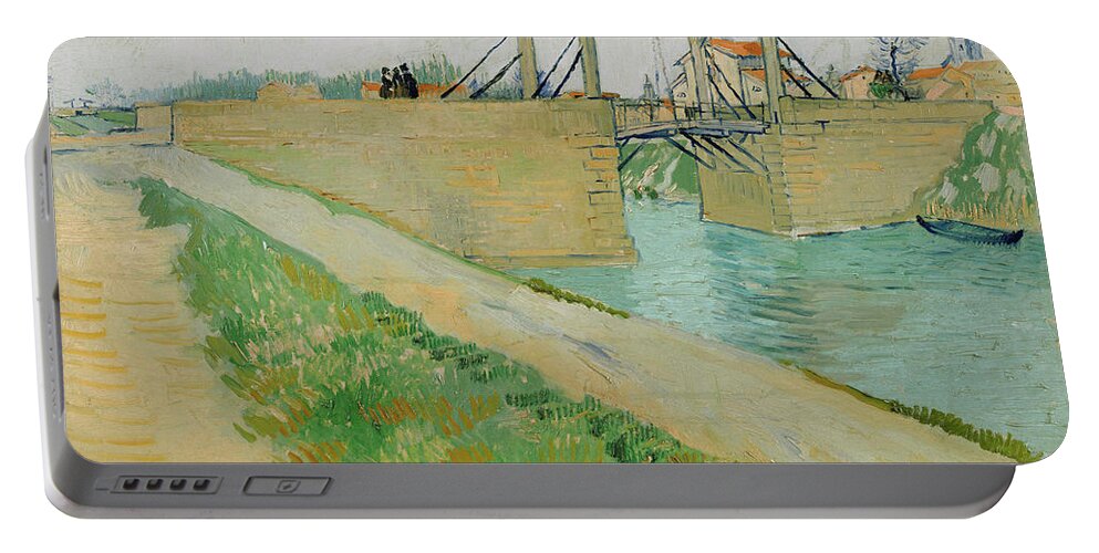 Langlois Portable Battery Charger featuring the painting The Langlois Bridge, March 1888 by Van Gogh by Vincent van Gogh