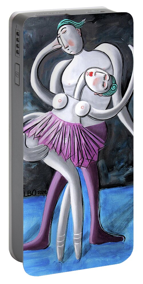 Dance Portable Battery Charger featuring the painting The Last Dance My First Love by Anthony Falbo