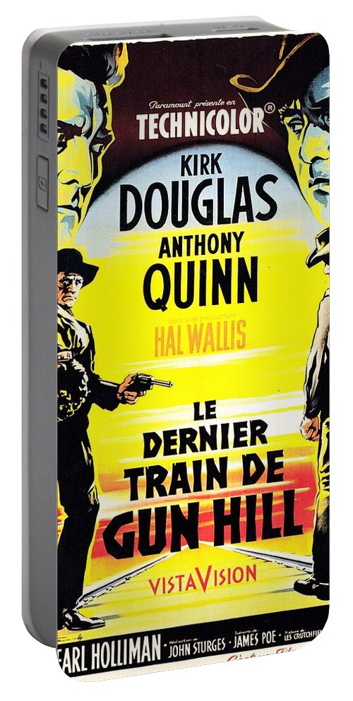 Synopsis Portable Battery Charger featuring the mixed media ''The Last Train from Gun Hill'' -b, 1959 - art by Roger Soubie by Movie World Posters