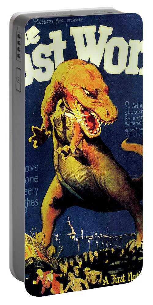 Lost Portable Battery Charger featuring the mixed media ''The Lost World'' movie poster 1925 by Stars on Art