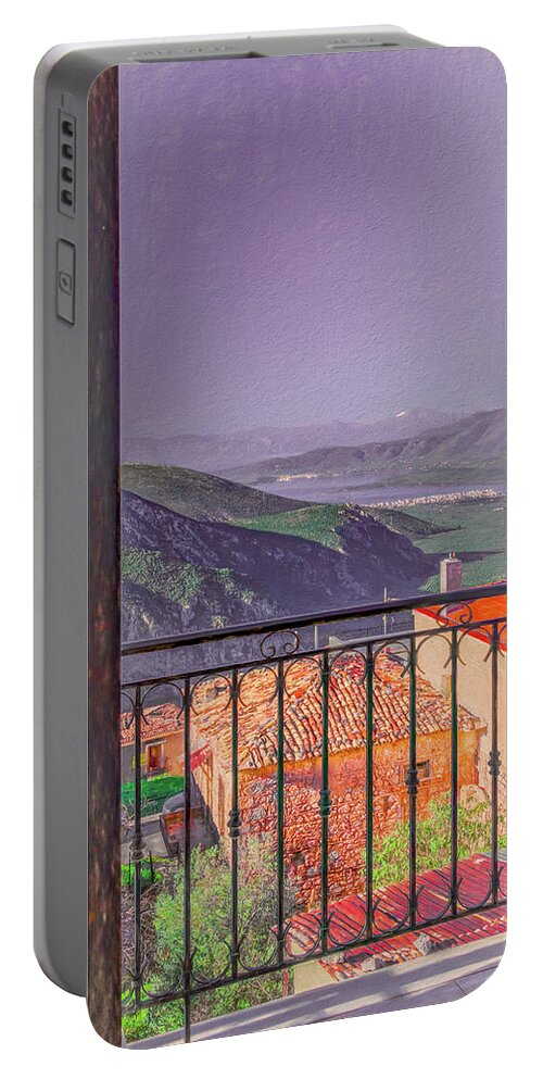 Greece Portable Battery Charger featuring the photograph The Lucky View by Marcy Wielfaert