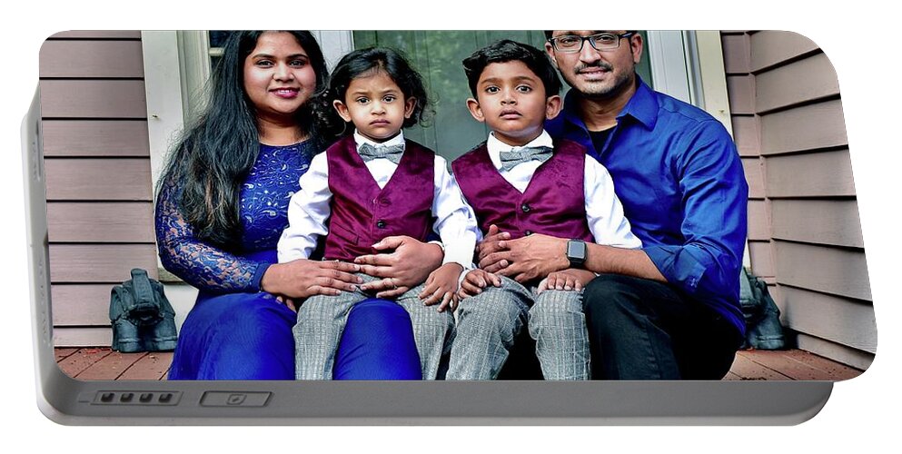 Family Portable Battery Charger featuring the photograph The M. Kumar Family by Monika Salvan