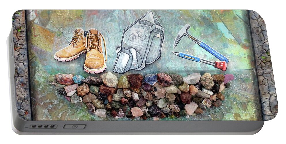 Art Portable Battery Charger featuring the painting The Magic That Lay Beneath Our Feet by Malinda Prud'homme
