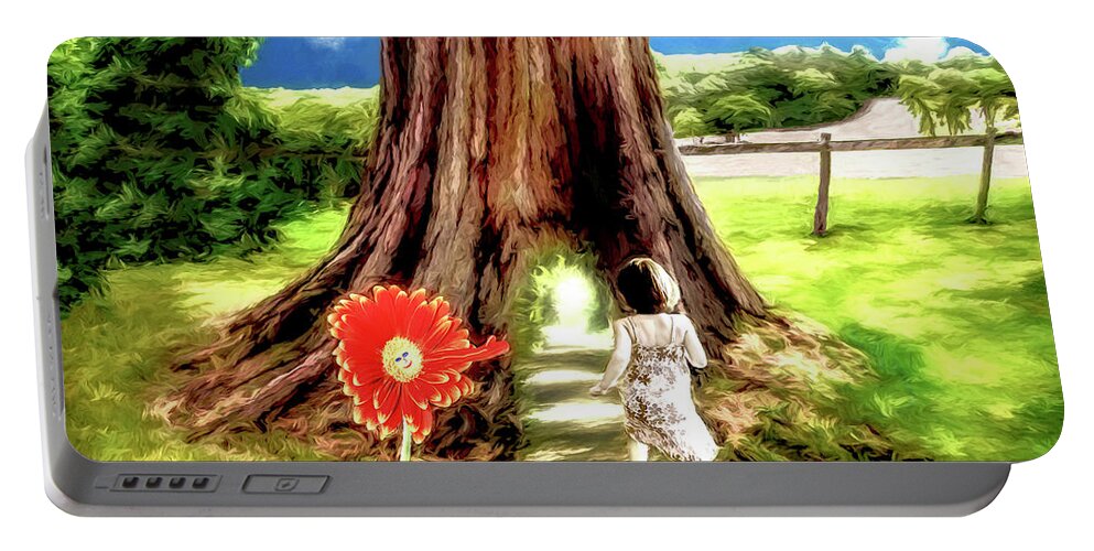 Children Portable Battery Charger featuring the digital art The Magic Tree by Pennie McCracken