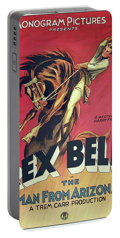 Man Portable Battery Charger featuring the mixed media ''The Man From Arizona'', 1932 by Movie World Posters