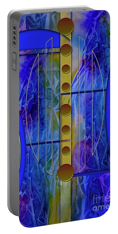 Musical Portable Battery Charger featuring the digital art The Musical Abstraction by Allison Ashton