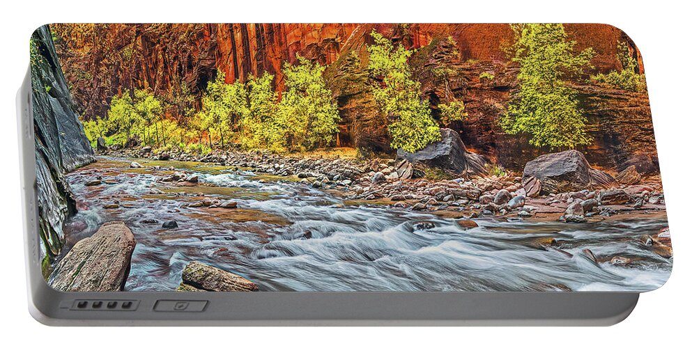 River Portable Battery Charger featuring the photograph The Narrows, Zion National Park by Don Schimmel