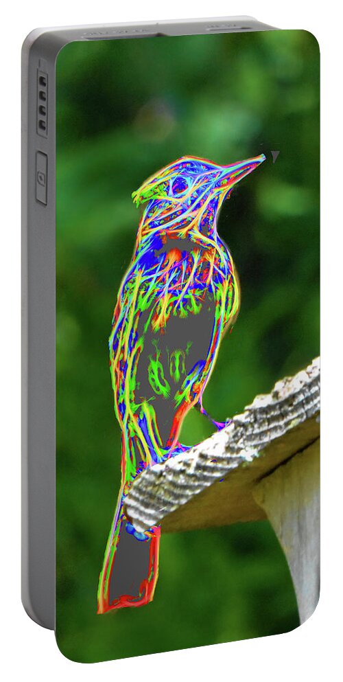 Bird Portable Battery Charger featuring the photograph The Neon Bird by Jerry Griffin