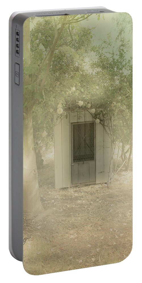 Garden Portable Battery Charger featuring the photograph The Old Chook Shed by Elaine Teague
