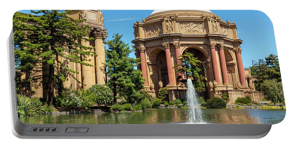 Palace Of Fine Arts Portable Battery Charger featuring the photograph The Palace of Fine Arts and Fountain by Bonnie Follett
