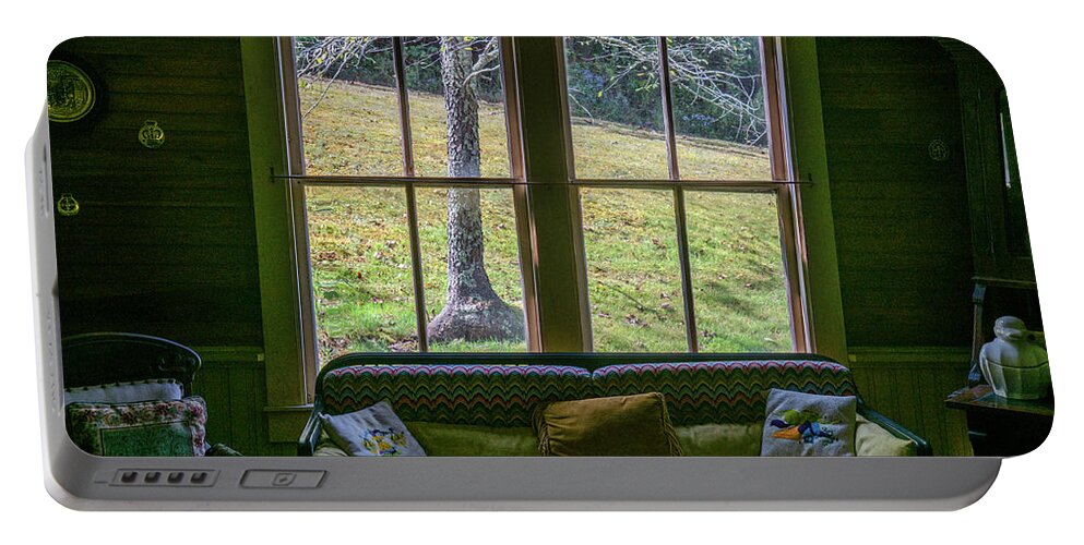 Parlor Portable Battery Charger featuring the photograph The Parlor Window by WAZgriffin Digital
