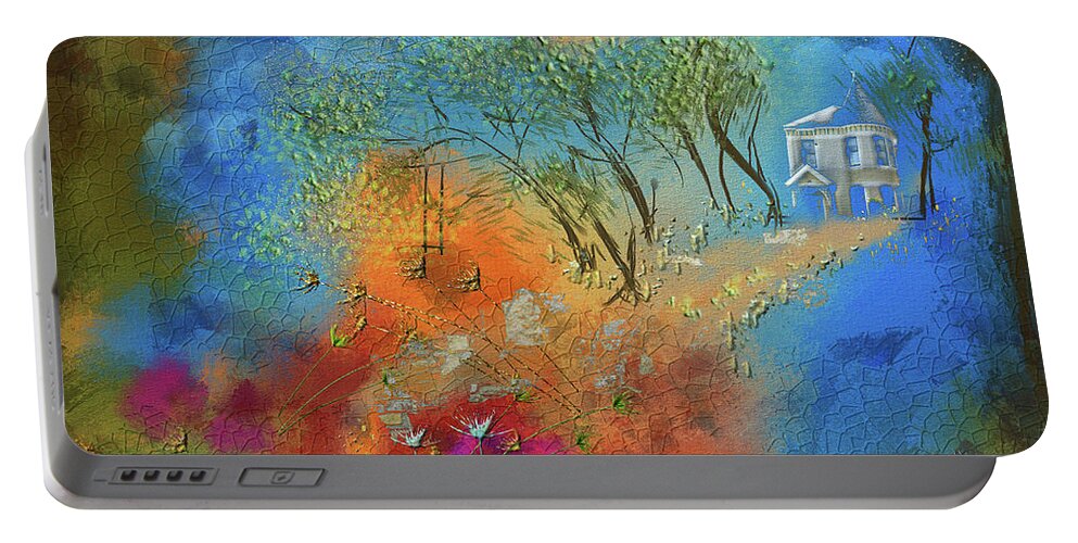 Path Portable Battery Charger featuring the digital art The Path Back To Childhood by Lois Bryan