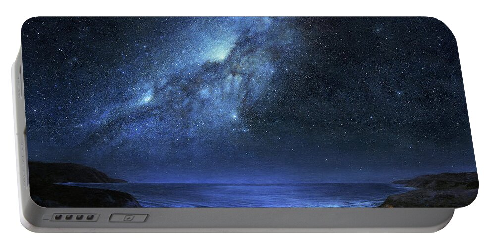Milky Way Portable Battery Charger featuring the painting The People of Pinnacle Point by Lucy West