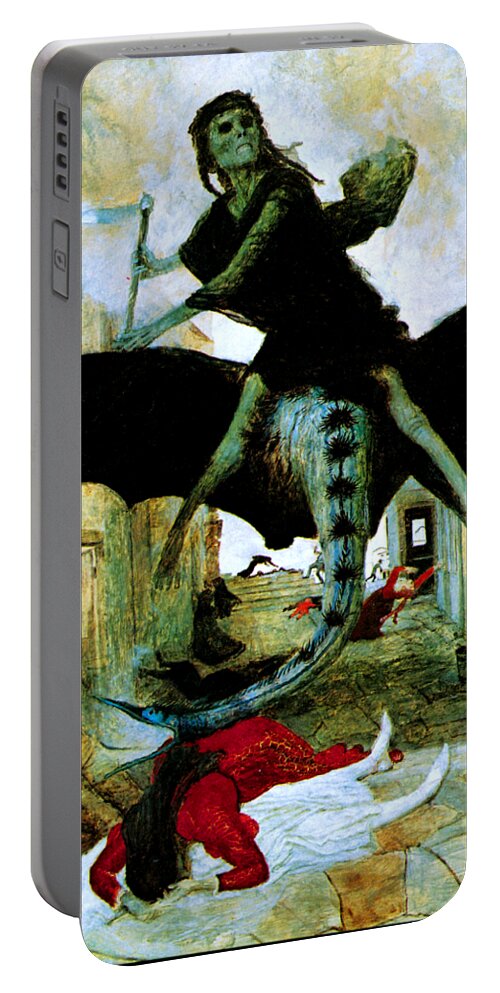 Romanticism Portable Battery Charger featuring the painting The Plague 1898 by Arnold Bocklin