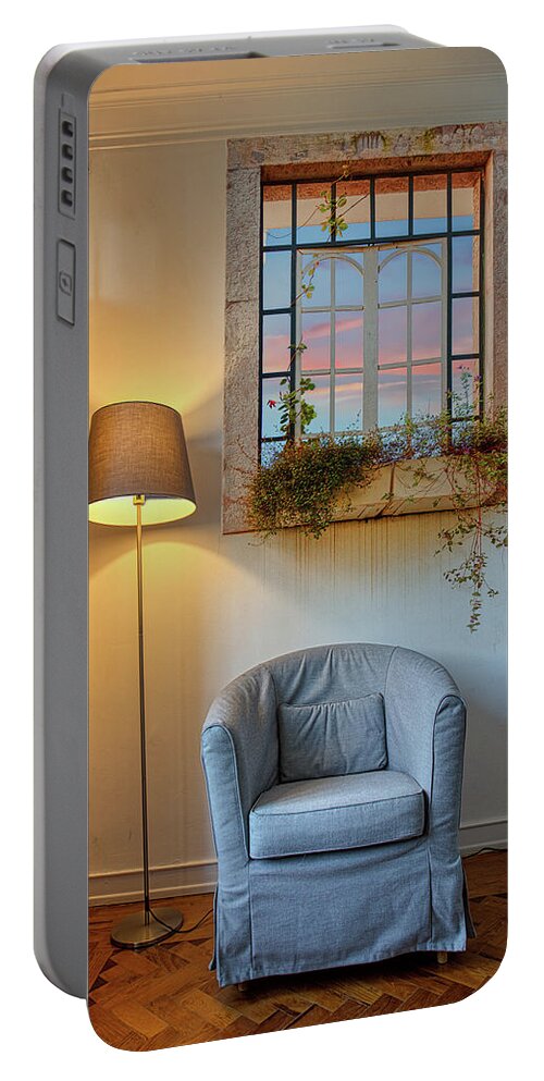 Window Portable Battery Charger featuring the photograph The Prison by Micah Offman