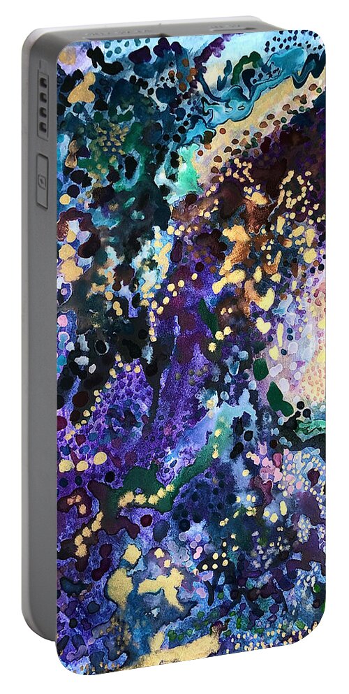  Portable Battery Charger featuring the painting The Realm by Polly Castor