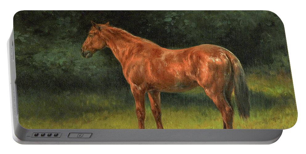 The Red Sorrel Portable Battery Charger featuring the painting The red sorrel - Digital Remastered Edition by Rosa Bonheur