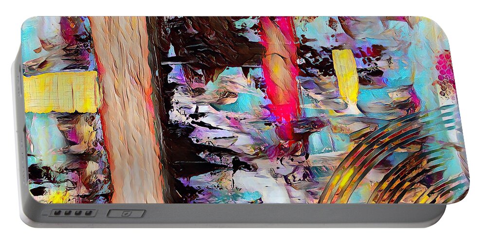 Abstract Portable Battery Charger featuring the painting The River - Abstract art by Patricia Piotrak