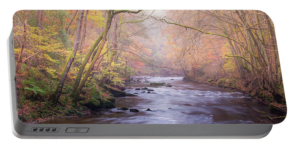 River Portable Battery Charger featuring the photograph The River in Autumn by Anita Nicholson
