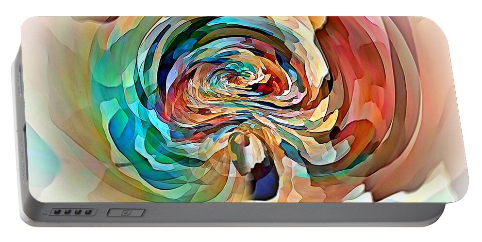 Rose Portable Battery Charger featuring the digital art Rose Tunnel by David Manlove