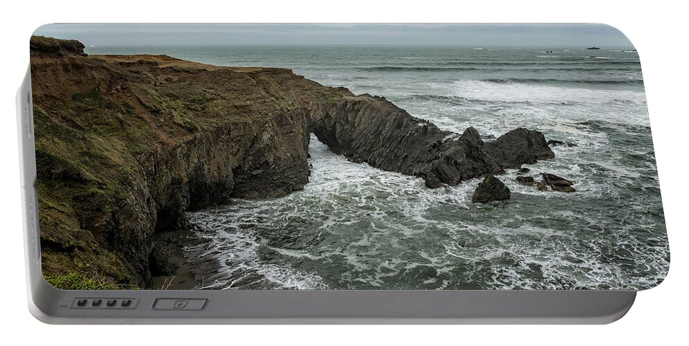 Arch Portable Battery Charger featuring the photograph The Sea from Otter's Point by Belinda Greb