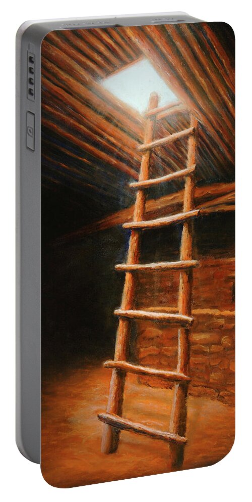 Kiva Portable Battery Charger featuring the painting The Second World by Jerry McElroy