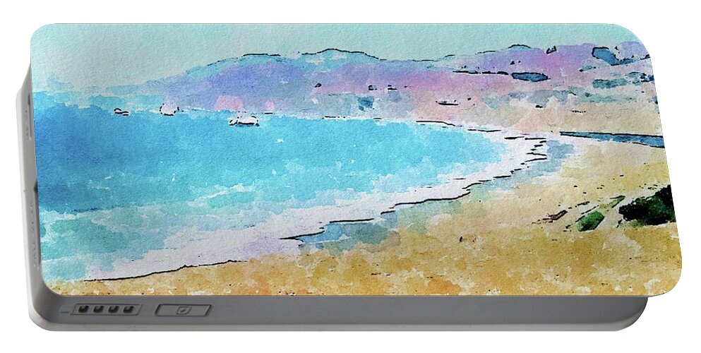 Landscape Portable Battery Charger featuring the photograph The shore line by Steven Wills