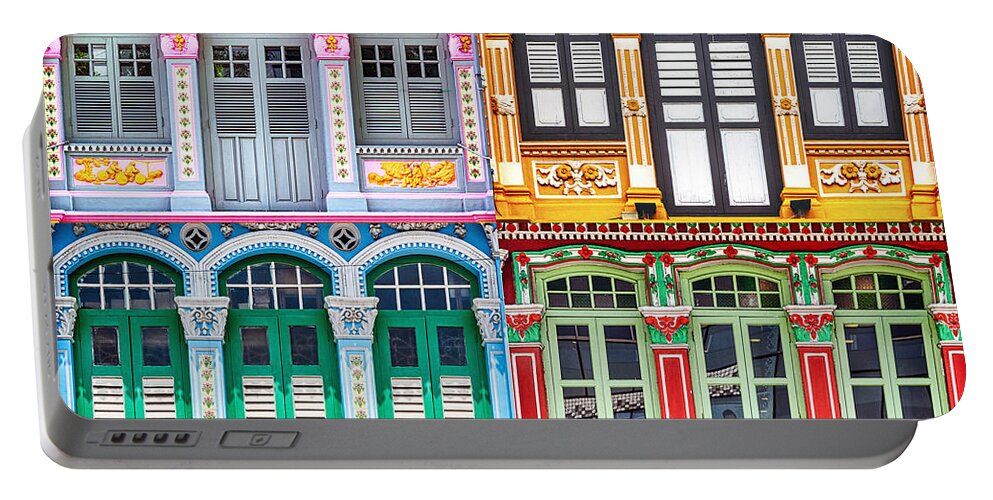 Singapore Portable Battery Charger featuring the photograph The Singapore Shophouse 1 by John Seaton Callahan