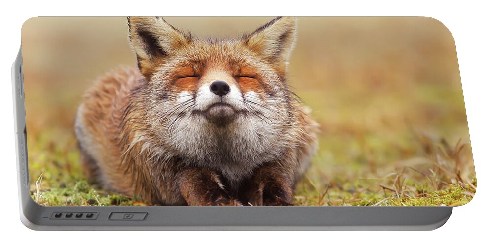 Fox Portable Battery Charger featuring the photograph The Smiling Fox by Roeselien Raimond