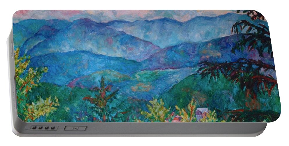 Smoky Mountains Portable Battery Charger featuring the painting The Smoky Mountains by Kendall Kessler