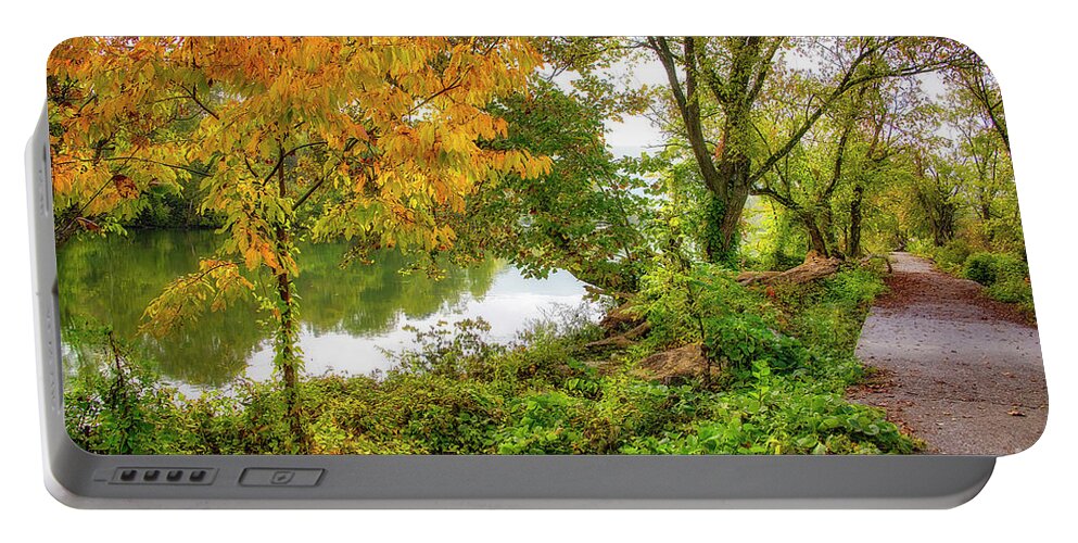 River Portable Battery Charger featuring the photograph The South Fork in Autumn by Shelia Hunt